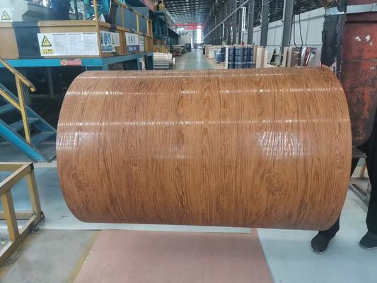 Aluminiumspirale PVDF Wanddachblatt 3003H24 H26 Druckfarbspirale Holzkorn 50 Jahre Garantie Farbbeschichtete Spirale